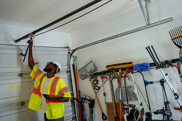 Professional Garage Door Roller Replacement technician working in Carrboro, NC